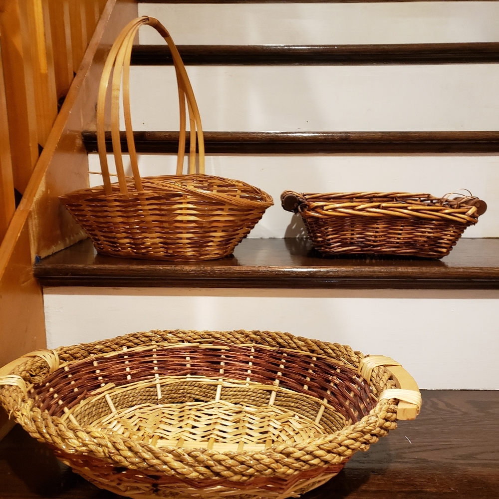 3 nice wicker baskets